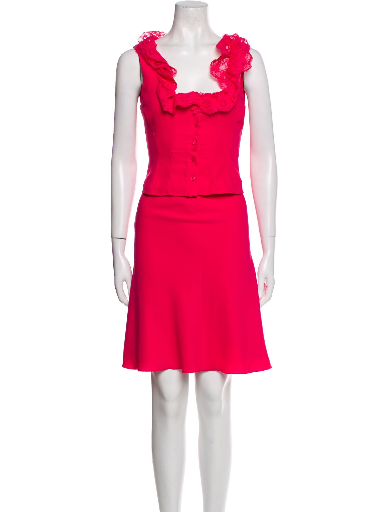 Danielle Guizio Printed Scalloped Accent Skirt Set