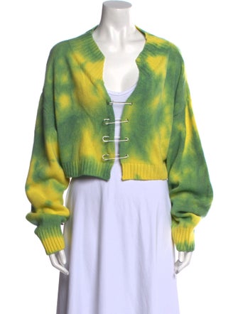 Danielle Guizio Tie-Dye Print Open Front Sweater