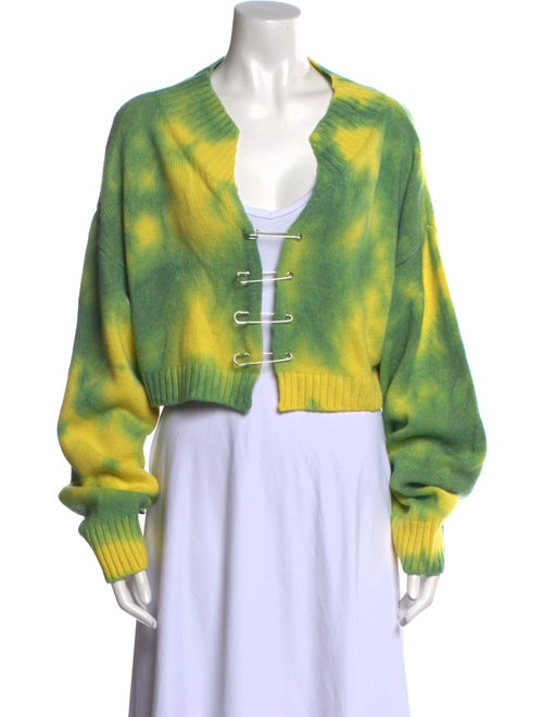 Danielle Guizio Tie-Dye Print Open Front Sweater