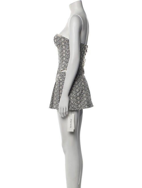 Danielle Guizio Lace Pattern Embroidered Accent Short Set