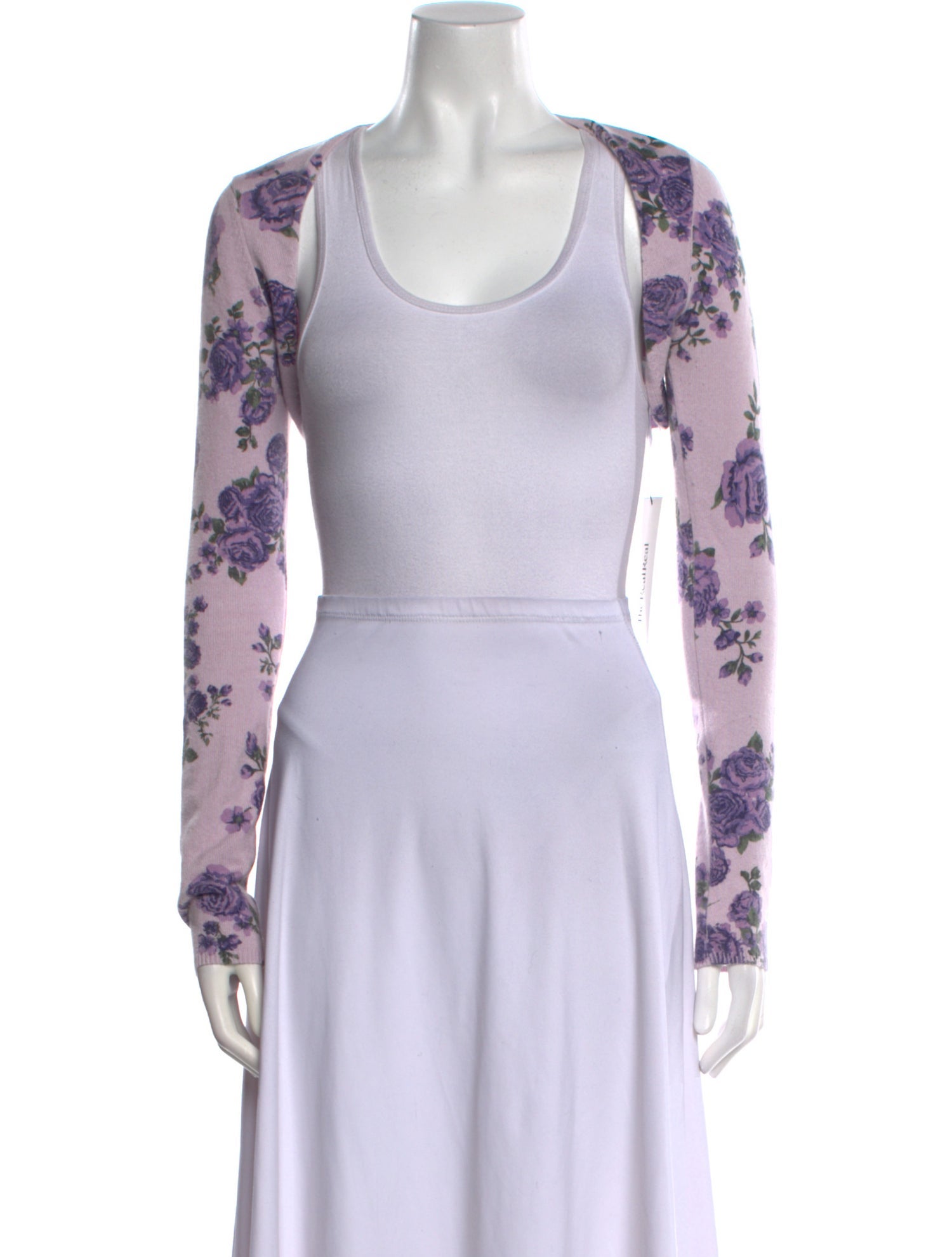 Danielle Guizio Floral Print Scoop Neck Sweater