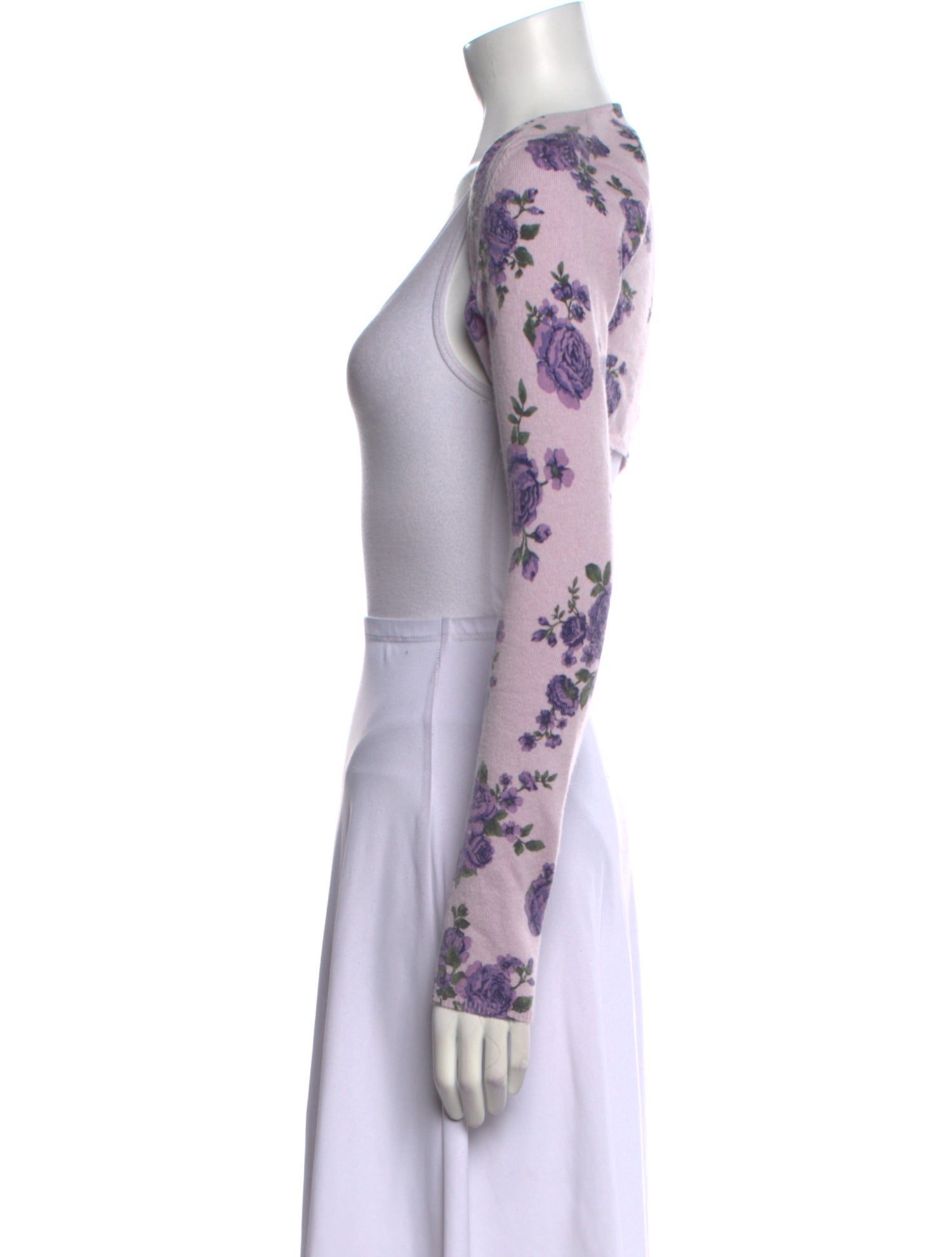 Danielle Guizio Floral Print Scoop Neck Sweater