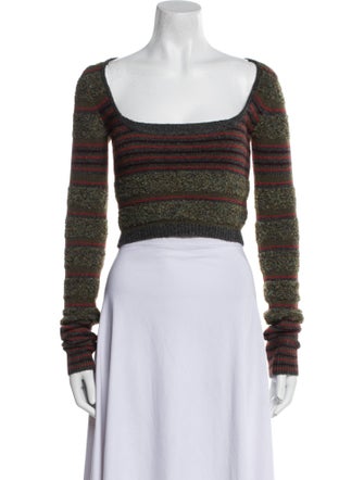 Danielle Guizio Striped Scoop Neck Sweater