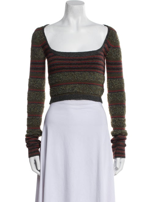 Danielle Guizio Striped Scoop Neck Sweater