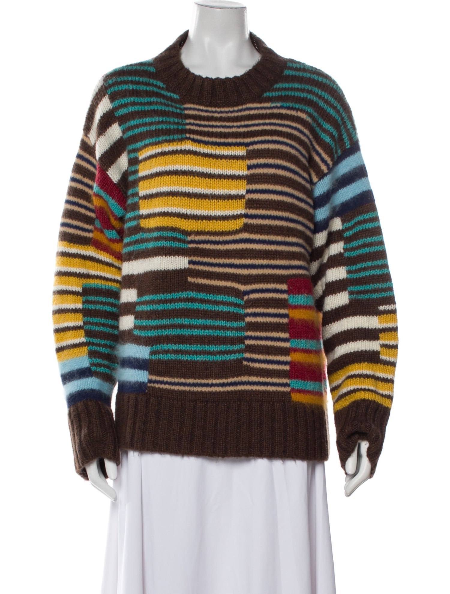 Danielle Guizio Striped Crew Neck Sweater