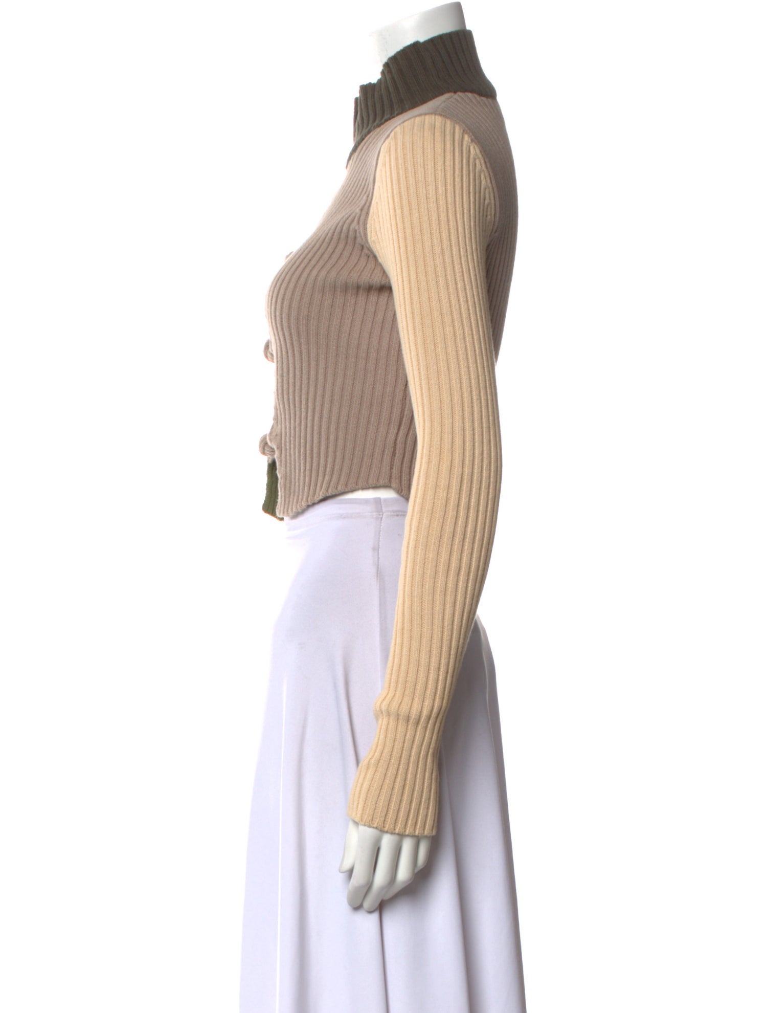 Danielle Guizio Colorblock Pattern Turtleneck Sweater