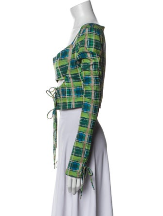 Danielle Guizio Plaid Print Cutout Accent Set