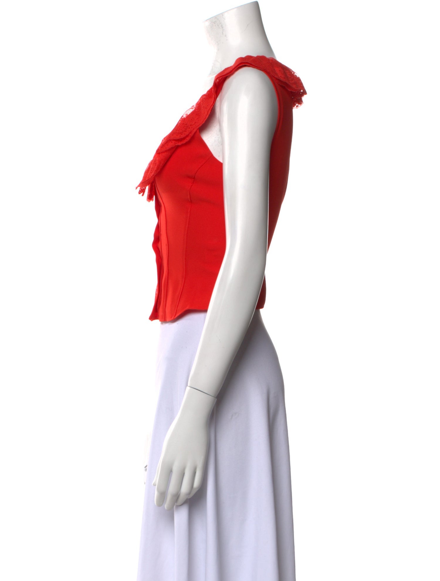 Danielle Guizio Square Neckline Sleeveless Crop Top