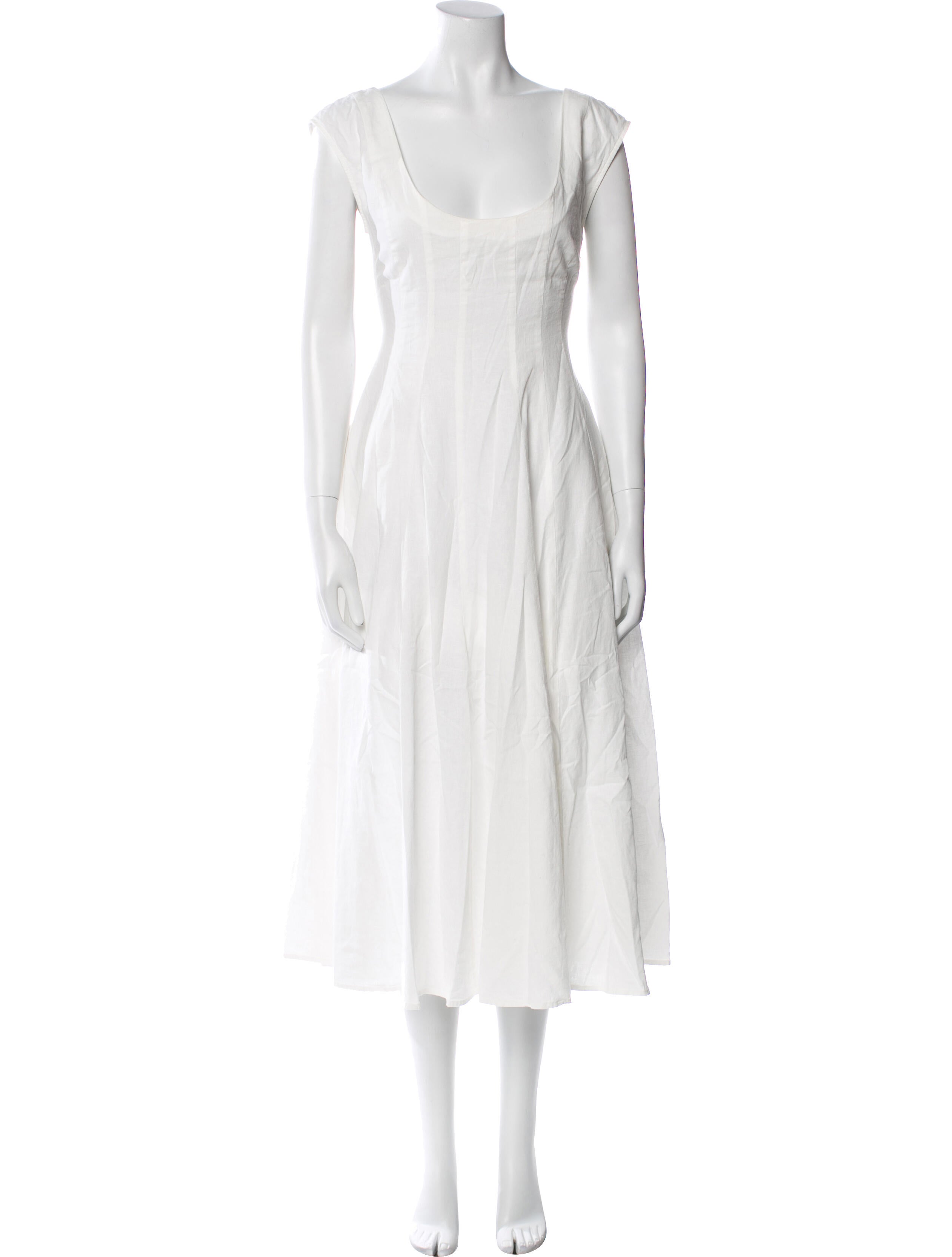 Danielle Guizio Linen Midi Length Dress