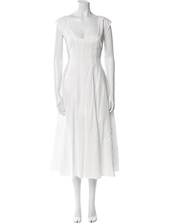 Danielle Guizio Linen Midi Length Dress