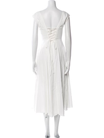 Danielle Guizio Linen Midi Length Dress