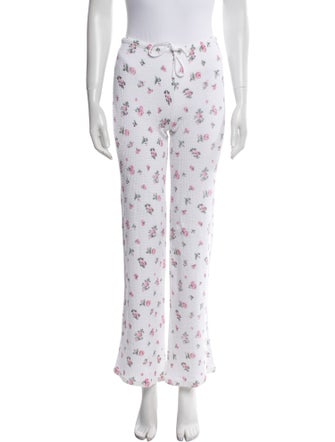 Danielle Guizio Floral Print Wide Leg Pants