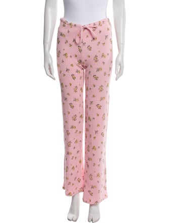 Danielle Guizio Floral Print Wide Leg Pants