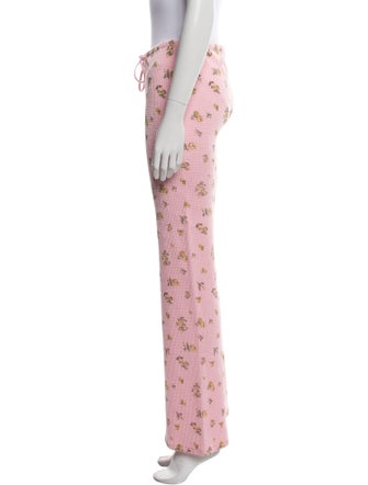 Danielle Guizio Floral Print Wide Leg Pants