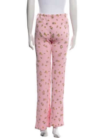 Danielle Guizio Floral Print Wide Leg Pants