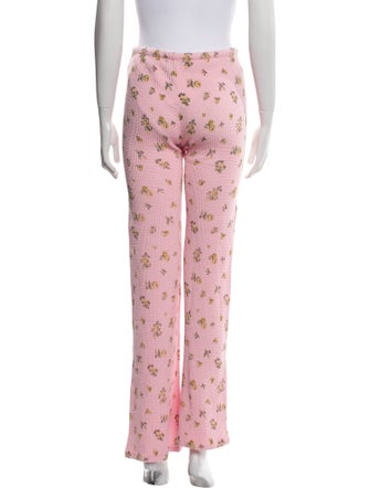 Danielle Guizio Floral Print Wide Leg Pants