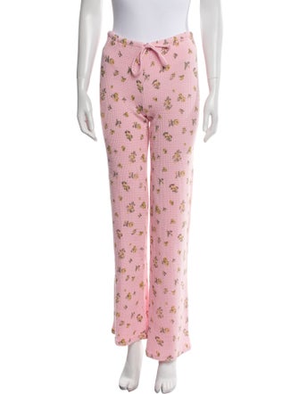 Danielle Guizio Floral Print Wide Leg Pants