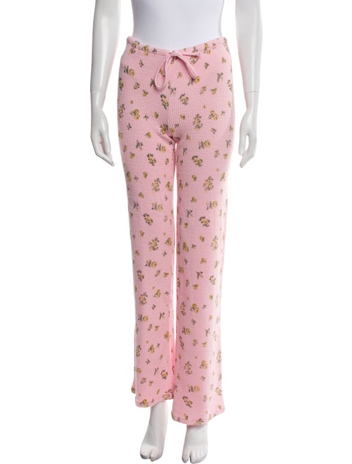 Danielle Guizio Floral Print Wide Leg Pants