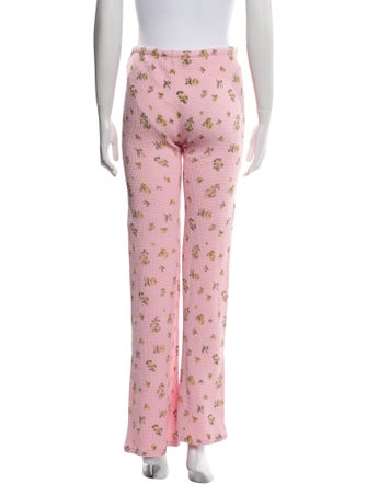 Danielle Guizio Floral Print Wide Leg Pants