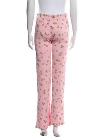 Danielle Guizio Floral Print Wide Leg Pants