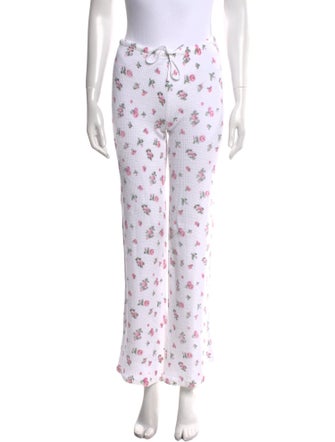 Danielle Guizio Floral Print Wide Leg Pants