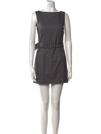 Danielle Guizio Bateau Neckline Mini Dress