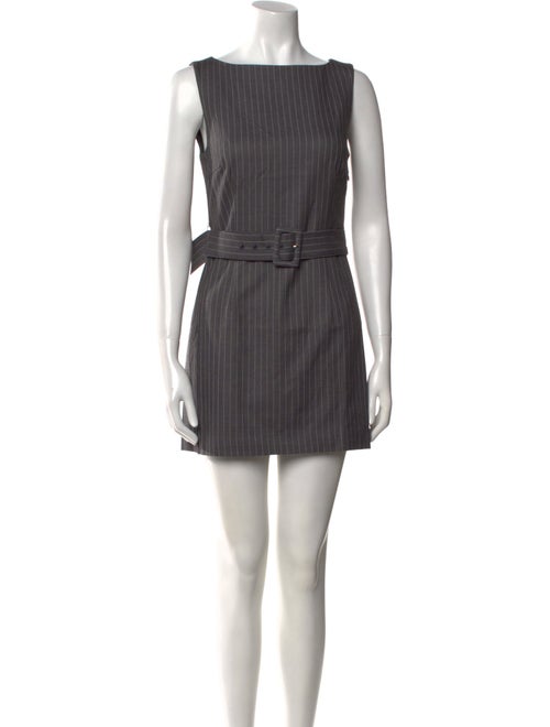 Danielle Guizio Bateau Neckline Mini Dress