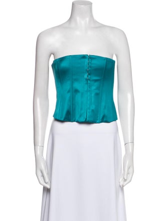 Danielle Guizio Strapless Crop Top