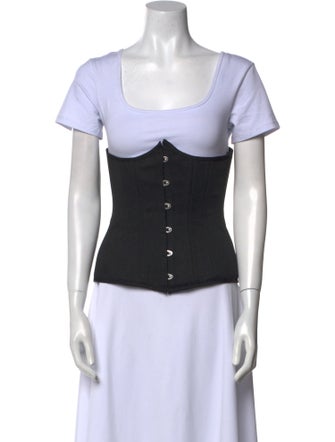 Danielle Guizio Square Neckline Short Sleeve T-Shirt