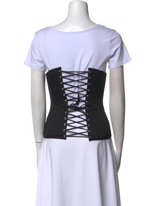 Danielle Guizio Square Neckline Short Sleeve T-Shirt