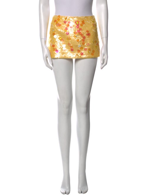 Danielle Guizio Glitter Accents Mini Skirt