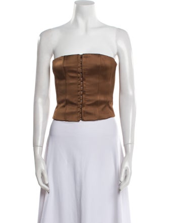 Danielle Guizio Strapless Crop Top