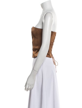 Danielle Guizio Strapless Crop Top