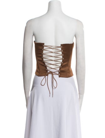 Danielle Guizio Strapless Crop Top