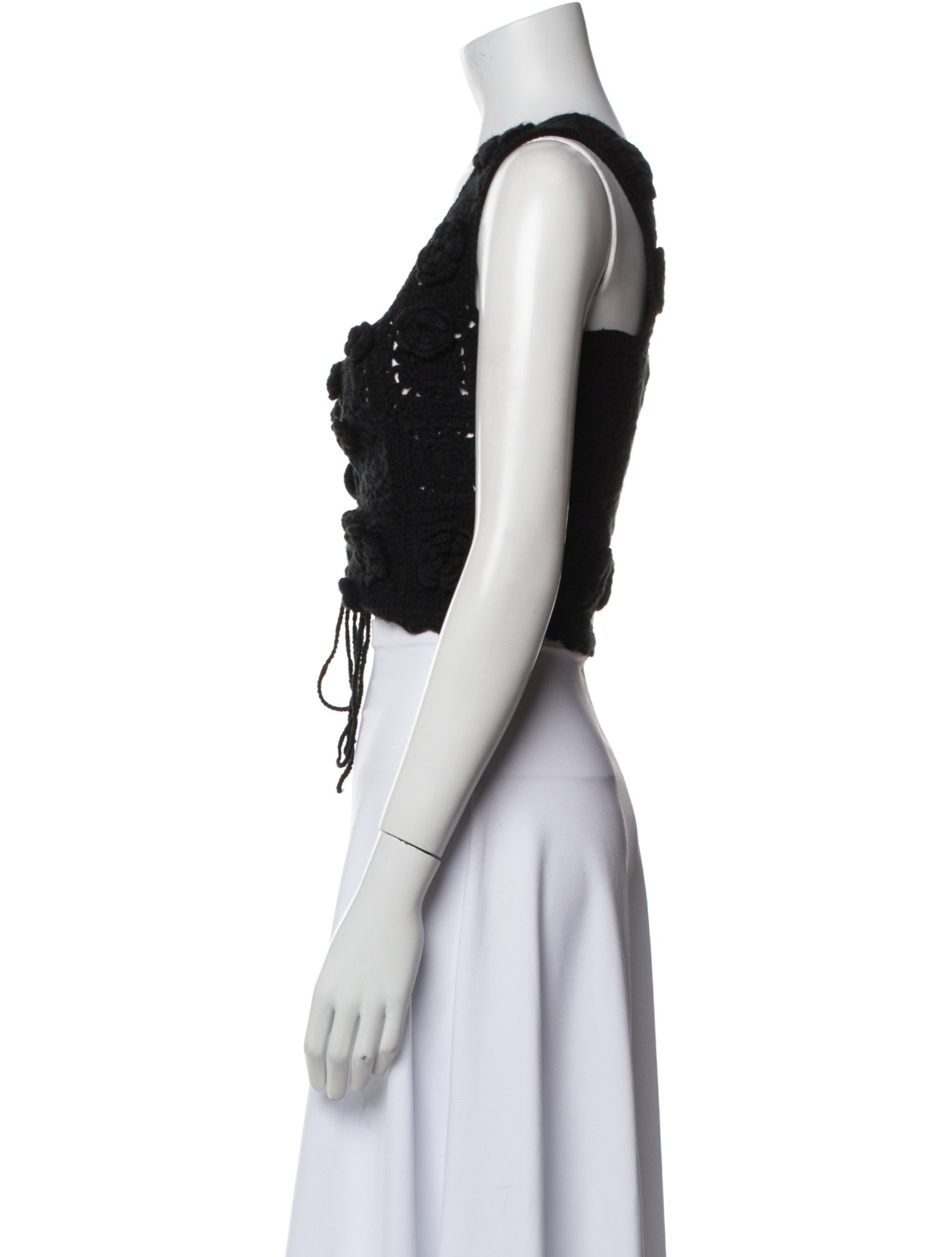 Danielle Guizio Square Neckline Sleeveless Crop Top