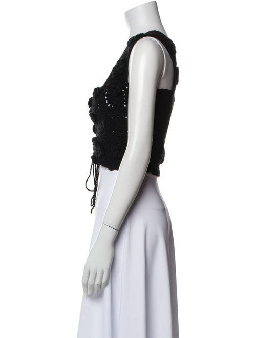 Danielle Guizio Square Neckline Sleeveless Crop Top