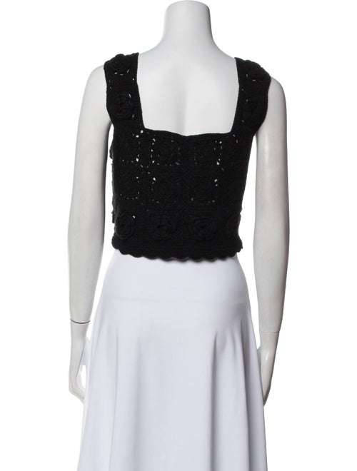 Danielle Guizio Square Neckline Sleeveless Crop Top