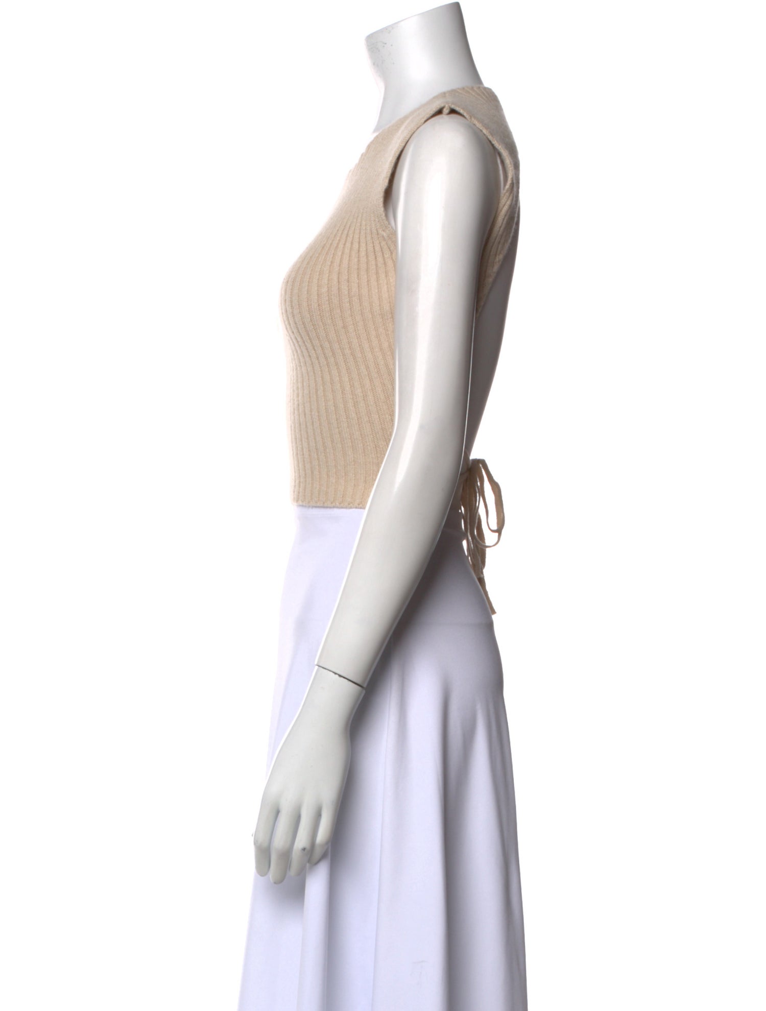 Danielle Guizio Crew Neck Sleeveless Crop Top