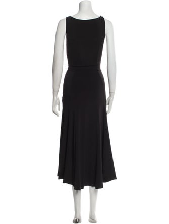 Danielle Guizio Bateau Neckline Long Dress