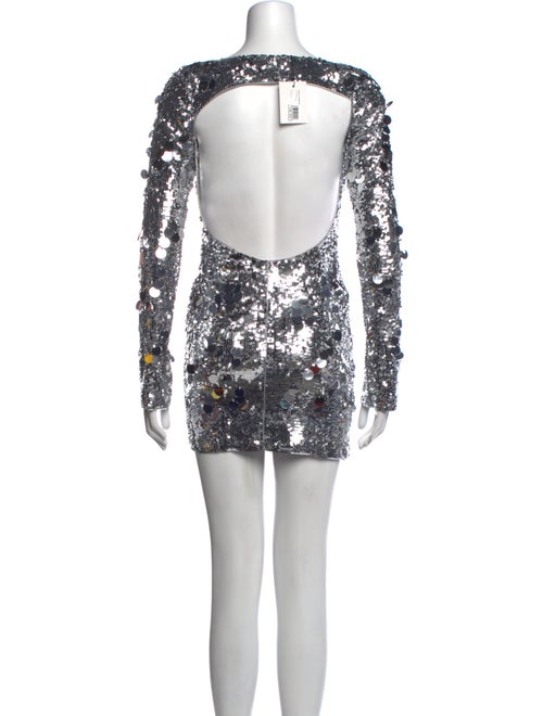 Danielle Guizio Bateau Neckline Mini Dress