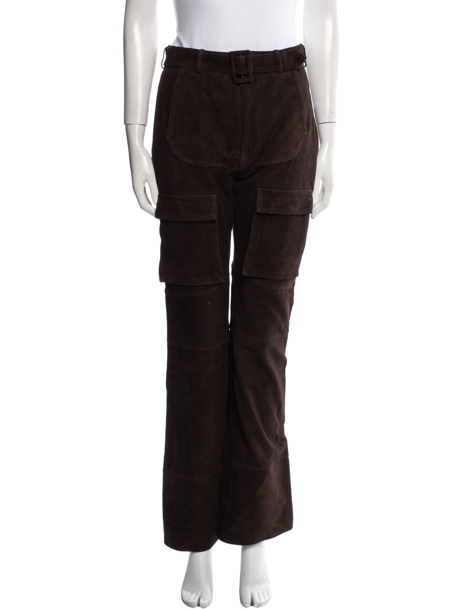 Danielle Guizio Leather Wide Leg Pants