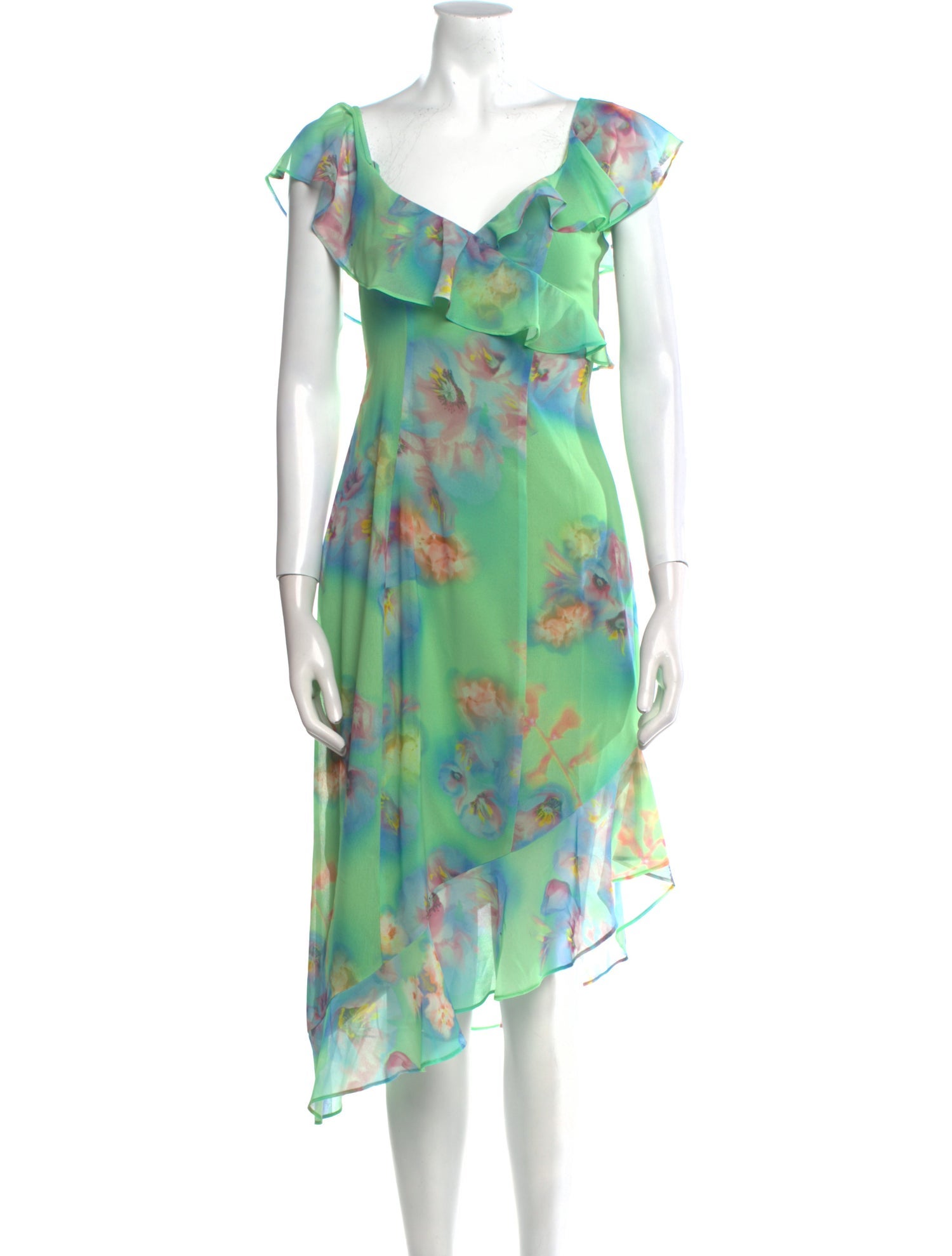 Danielle Guizio Floral Print Midi Length Dress w/ Tags