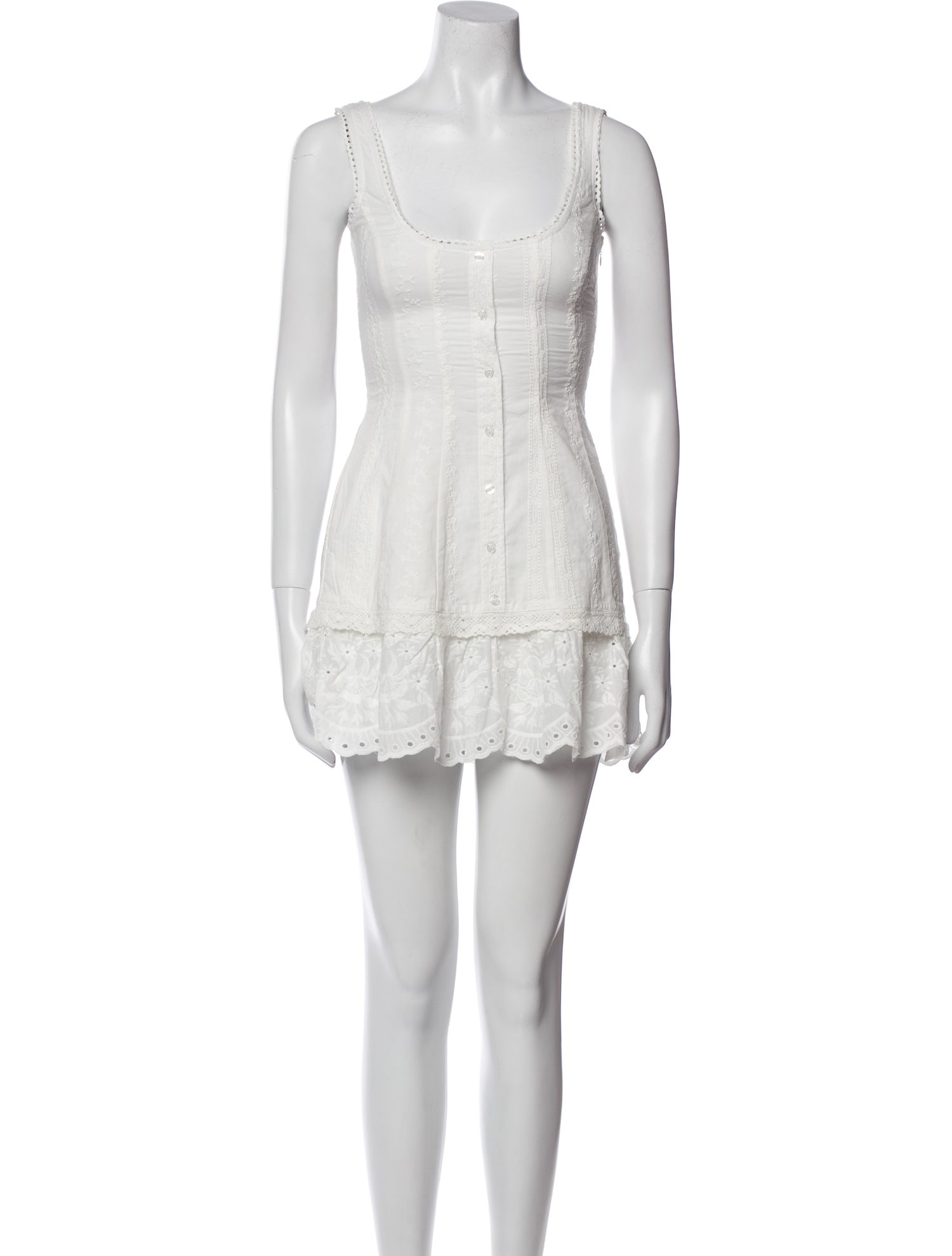 Danielle Guizio Scoop Neck Mini Dress