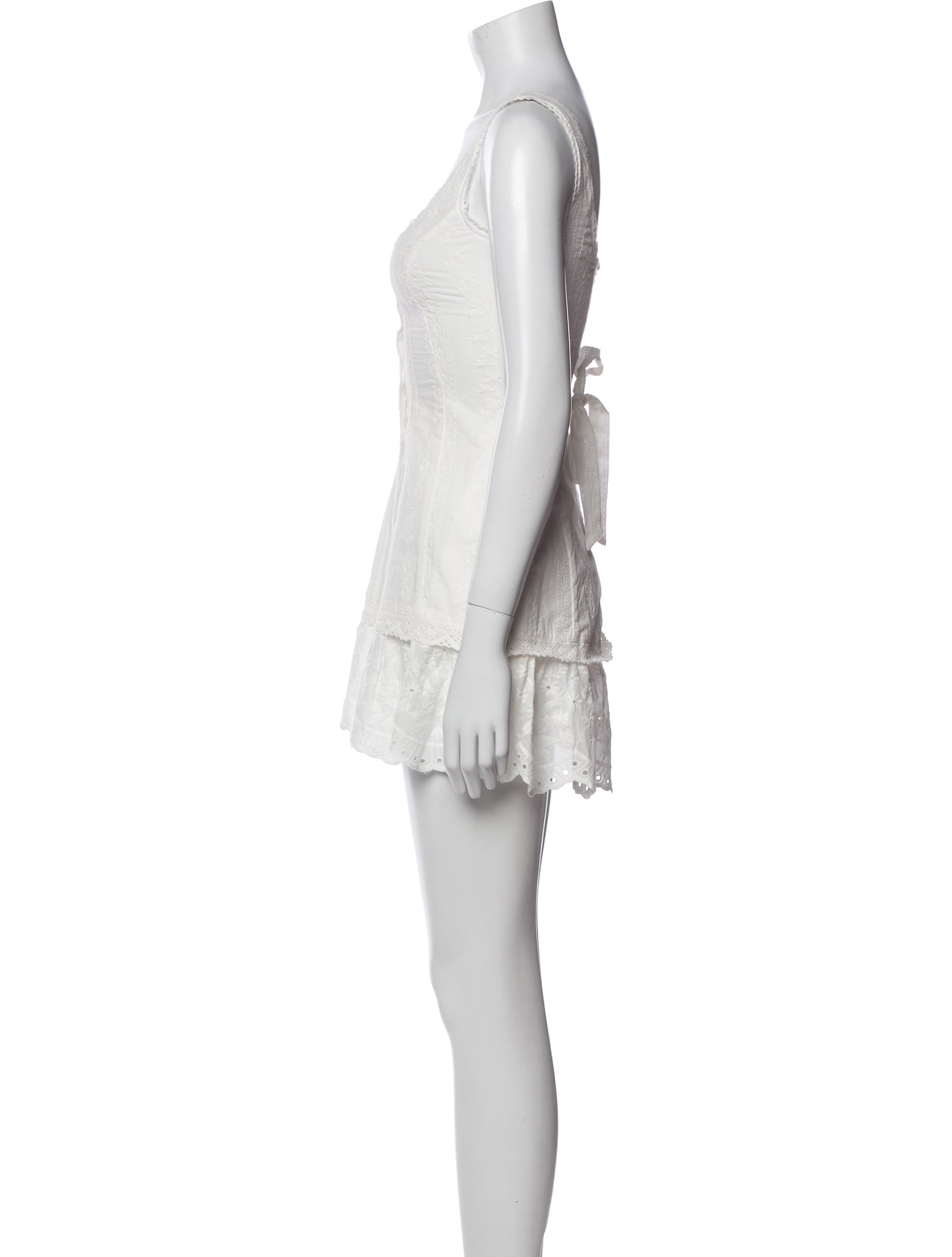 Danielle Guizio Scoop Neck Mini Dress