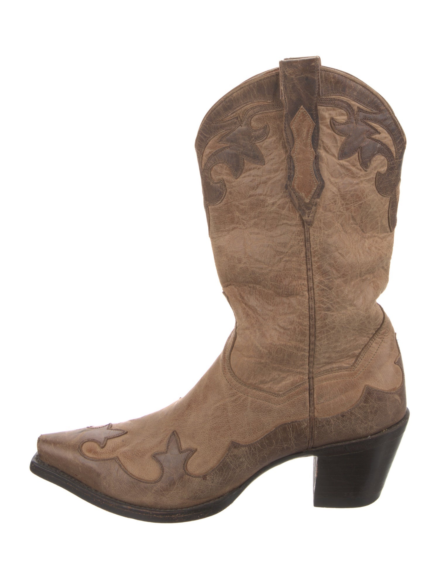 Dan Post Leather Graphic Print Western Boots