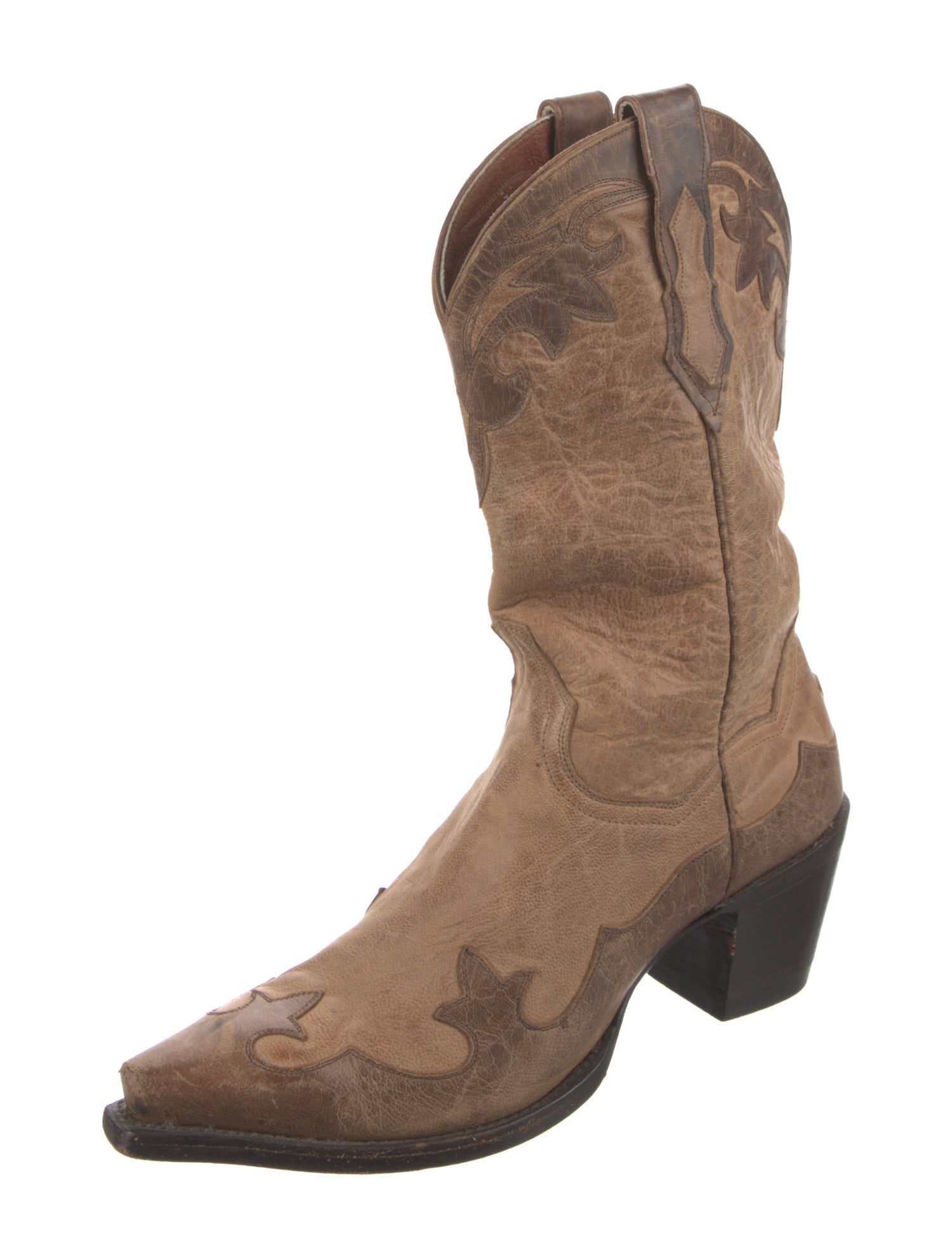 Dan Post Leather Graphic Print Western Boots