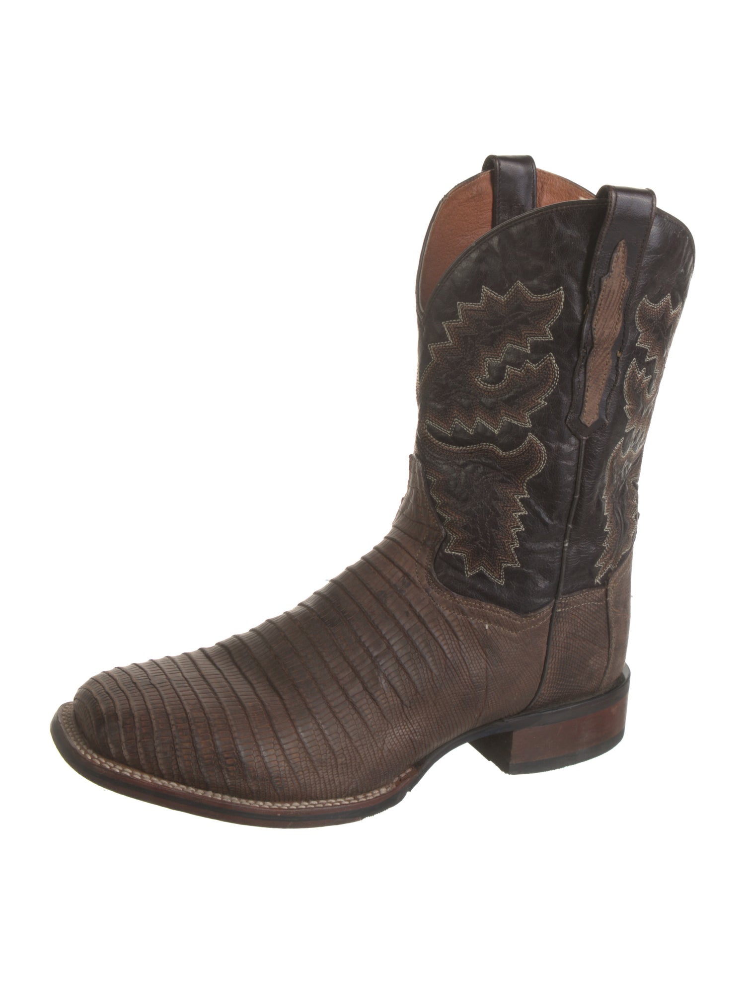 Dan Post Alligator Embroidered Accent Western Boots