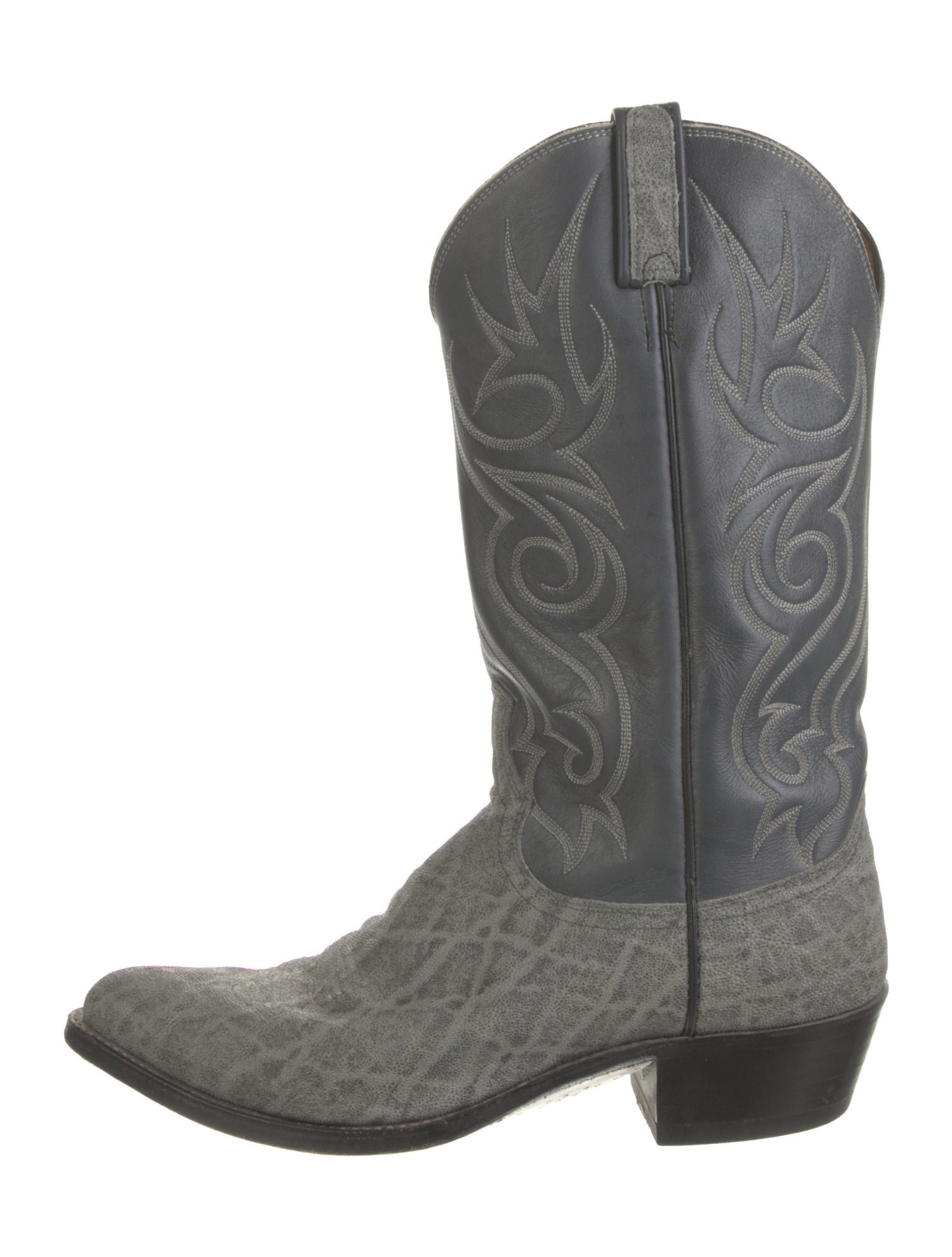 Dan Post Leather Embroidered Accent Western Boots