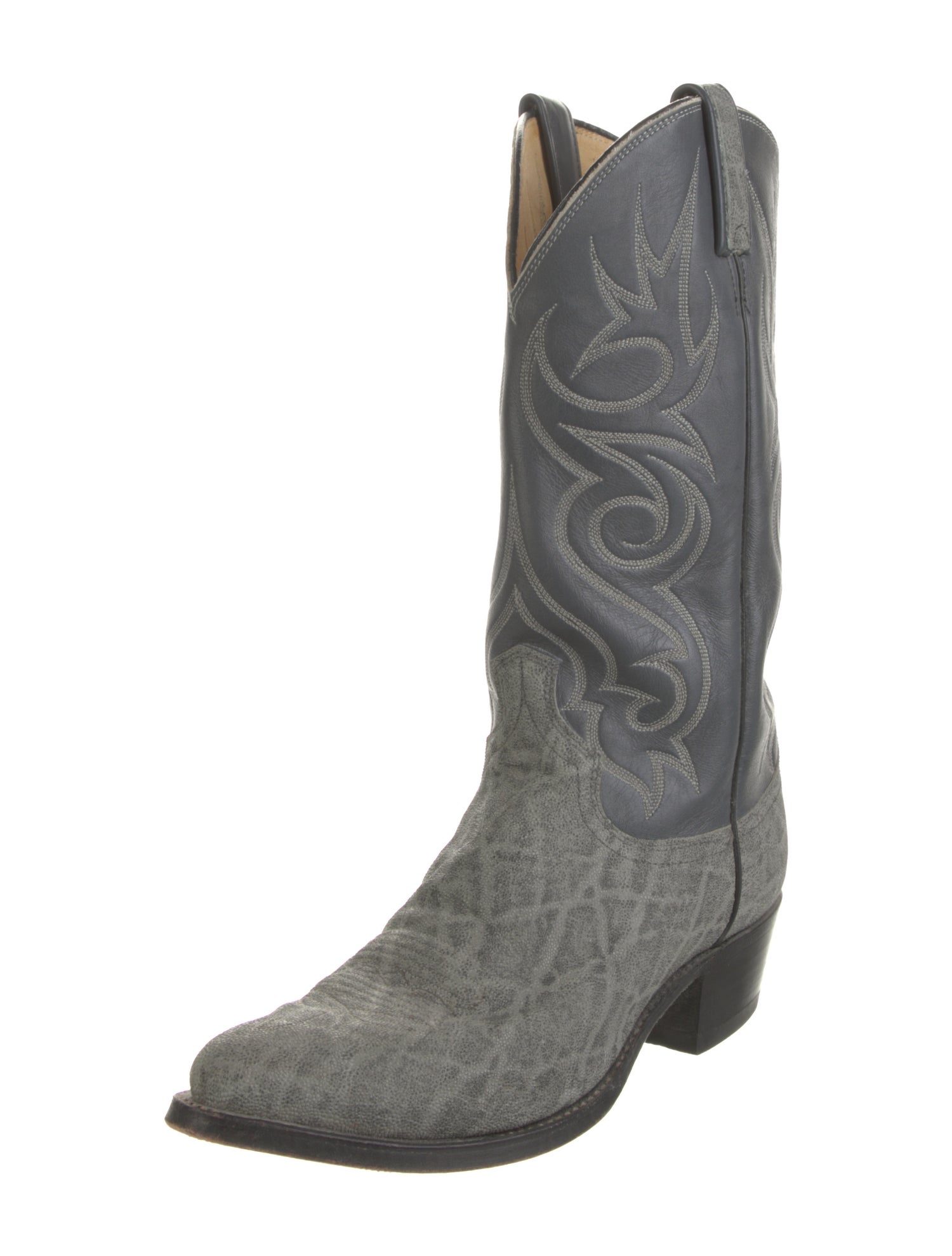 Dan Post Leather Embroidered Accent Western Boots