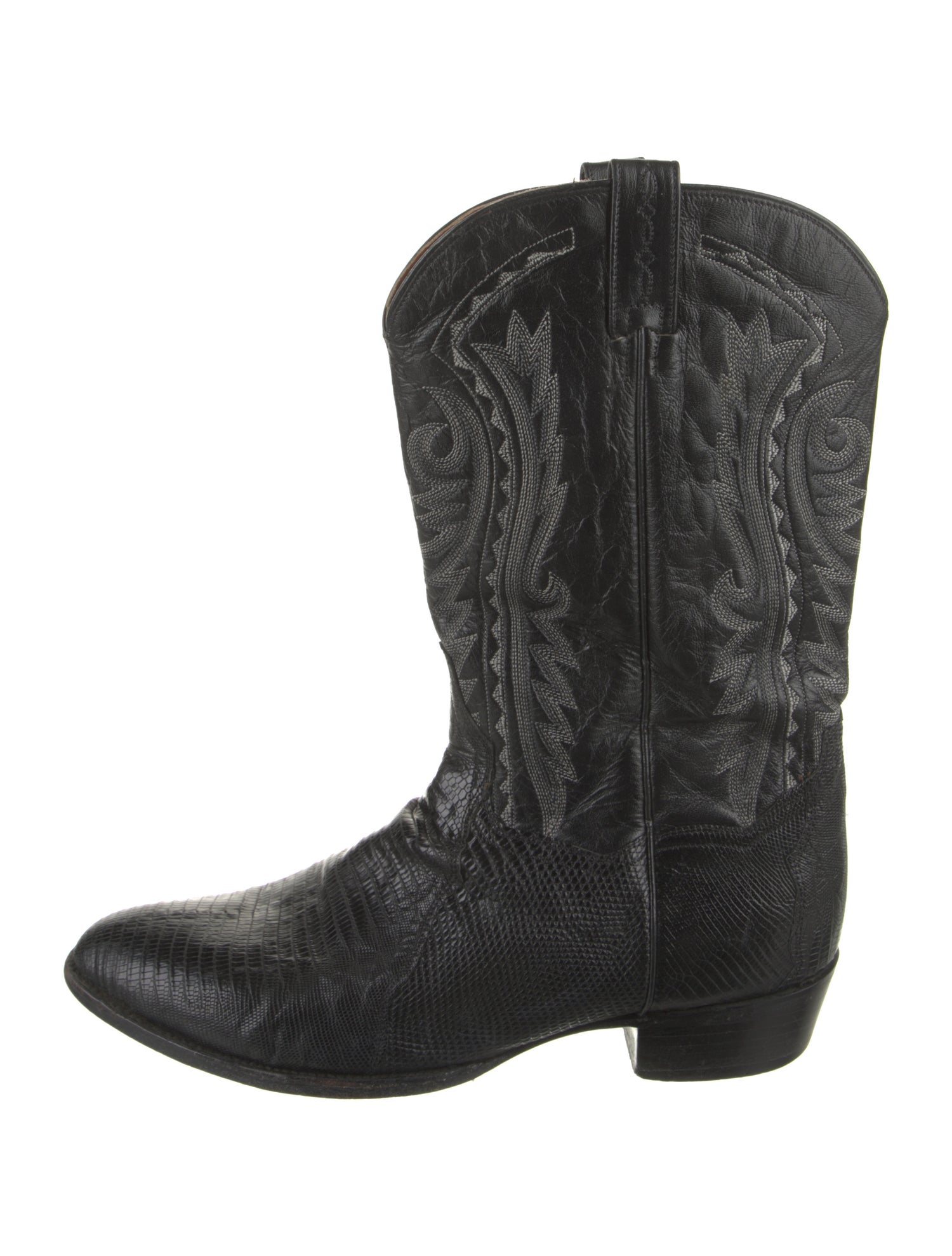 Dan Post Leather Embroidered Accent Western Boots